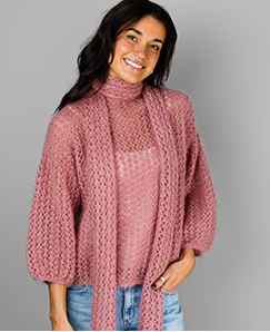 Blousy Lace Sweater and Scarf