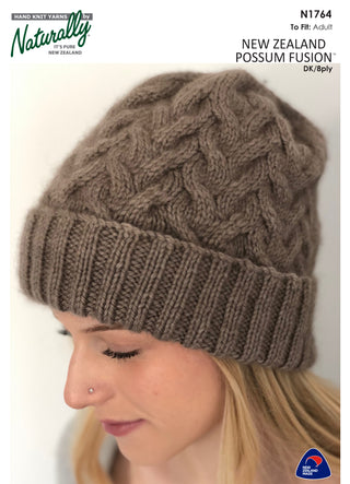 Cabled Beanie DK/8 Ply N1764 Leaflet