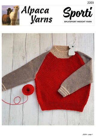 Toddler Texture Sweater Pattern 2203