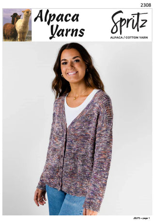 Spritz Textured Long Cardigan Pattern 2308