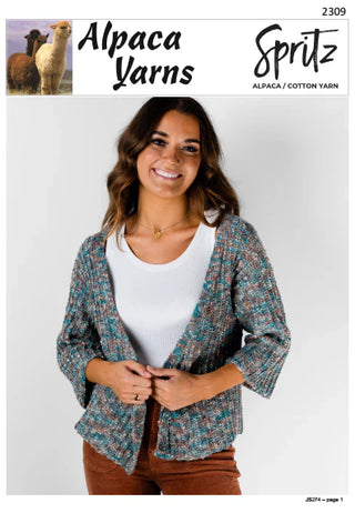 Spritz Throw Over Cardigan Pattern 2309
