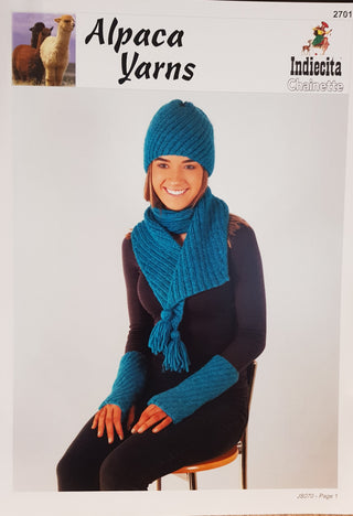 Ribbed Hat, Scarf and Glove Pattern 2701