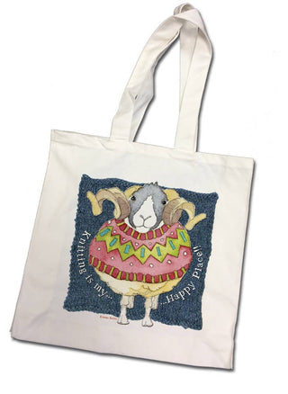 Cotton Canvas Knitting & Project Tote Bag