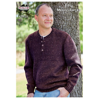 Men's Button Neck Jumper Pattern 439