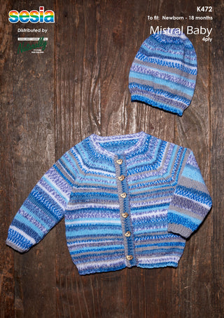 Baby Raglan Cardigan and Hat Pattern K472