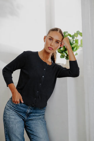 Cardi Cropped 3/4 Sleeve