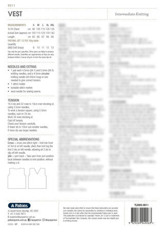 Alpine Vest Pattern 9011