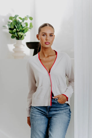 Boyfriend Cardi with Contrast