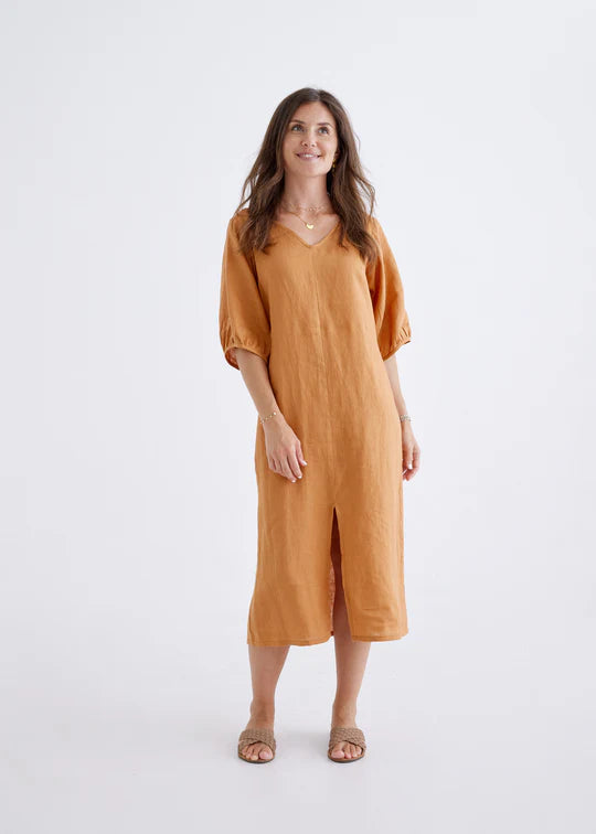 Elena Linen Dress Salamanca Wool Shop Elena Linen Dress Salamanca Wool Shop