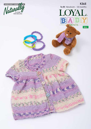 Baby Button Front Knitted Dress Pattern K365