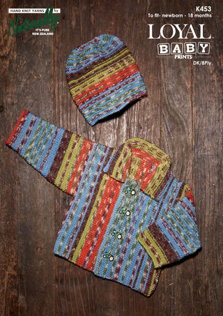 Baby Garter Stitch Cardigan and Hat Pattern K453