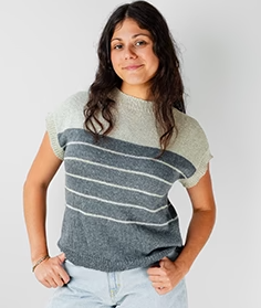 Colour Block Stripe Tee Pattern 2029