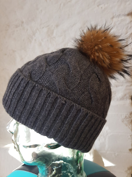 Cashmere Pom Pom Hat