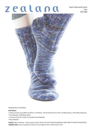 Aspen Openwork Sock Pattern 008
