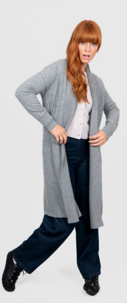 Longline Rib Trim Cardigan