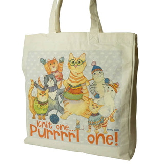 Cotton Canvas Knitting & Project Tote Bag