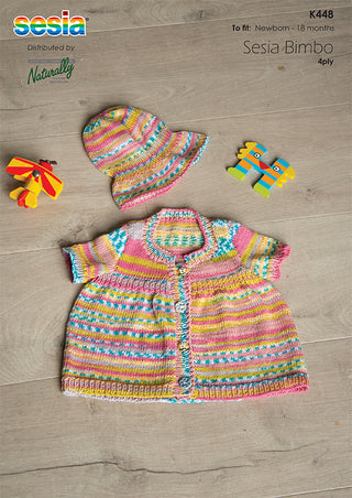 Baby Knitted Jacket and Hat Pattern K448