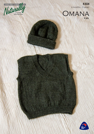 Baby Vest and Hat Pattern K504