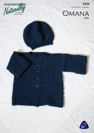 Baby Garter Stitch Jacket and Hat Pattern K505
