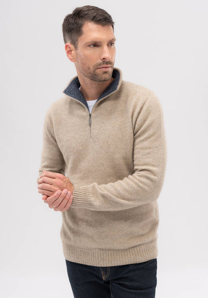 Contrast Half Zip Sweater