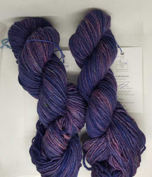 Hand Dyed Aran  Tweed  10ply Purple Passion 50g