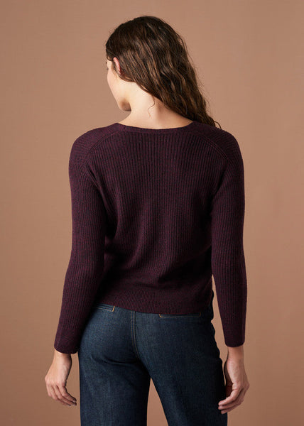 Wednesday Rib Crop V Neck Cardigan