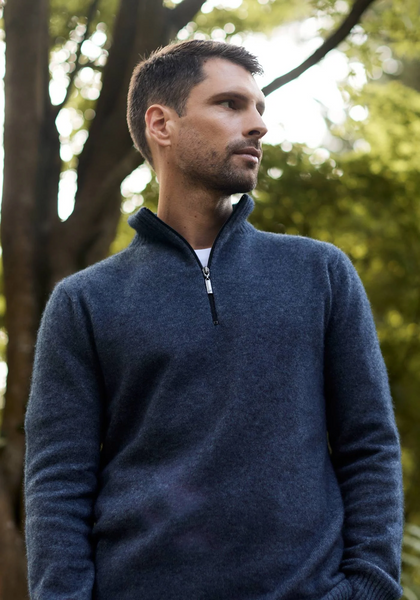 Contrast Half Zip Sweater