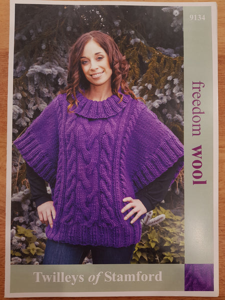 Freedom Wool Cabled Poncho Sweater 9134