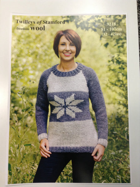 Freedom Wool Knitted Snowflake Sweater Pattern 9218