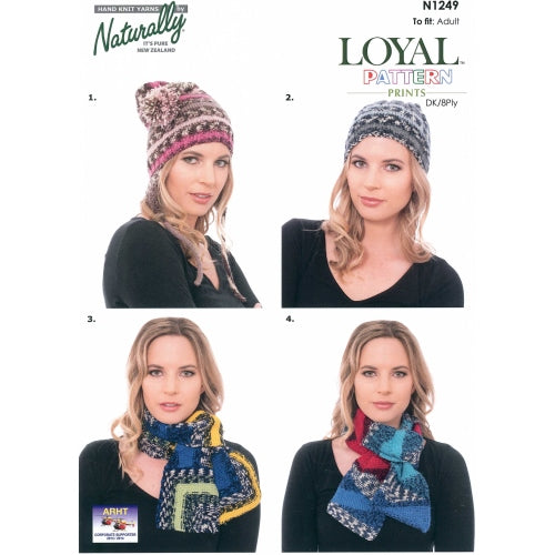 Loyal Scarf and Hat Leaflet Pattern 1249